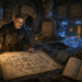 Frank Jamison, depicted as a seasoned Guildmaster and software engineer, studies a detailed architectural map inside a vast underground fantasy ruin representing a legacy software system. Wearing practical adventurer-scholar gear and holding a lantern, he stands at a stone table surrounded by guild journals, engineering records, maps, and ancient scrolls. Glowing blue runes resembling source code, database diagrams, and system architecture cover the dungeon walls. Nearby, a collapsed passage marked Failed Rewrite, a monument labeled Technical Debt, hidden doors representing undocumented features, and magical wards protecting explored areas symbolize the challenges of maintaining legacy code. The cinematic scene conveys exploration, problem-solving, knowledge preservation, and the careful navigation of complex software systems.