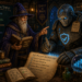 A wise wizard in a candlelit medieval workshop mentors a towering stone golem whose glowing blue runes illuminate the room as it carefully writes magical symbols onto a workbench. Behind them, a chalkboard labeled "Engineering Topics" lists AI Testing, Unit Tests, Integration Tests, Edge Cases, and Test Coverage, while a banner reading "Quality Is Magic" hangs above shelves of spellbooks and alchemical supplies. The wizard studies an open book titled Tests Are Trust while pointing toward the golem's work, symbolizing human guidance directing AI-assisted software testing. Nearby, books, scrolls, and a parchment labeled The Master's Instructions emphasize protecting business rules, validating behavior, thinking beyond the happy path, covering what matters, and building confidence. A glowing crystal ball displaying test coverage metrics and engineering-themed books reinforce the article's message that AI is a tireless assistant whose effectiveness depends on the quality of the instructions it receives.