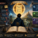 A fantasy-inspired editorial illustration shows a developer wizard standing before a glowing magical orb labeled Source of Truth, symbolizing application state as the central authority in a web application. On the left, a dark stone chamber labeled DOM Manipulation is filled with tangled event listeners, sticky notes, and crisscrossing connections that represent tightly coupled code and hidden complexity. On the right, a bright architectural diagram labeled Separation of Concerns organizes business logic, application state, and presentation into distinct layers connected by a clear flow. An open spellbook in the foreground contrasts the problem of treating the DOM as memory with the solution of allowing the application to own its state. Books labeled HTML, CSS, and JavaScript, along with castles, mountains, and magical effects, reinforce the Dungeons & Dragons theme while illustrating the transition from direct DOM manipulation to maintainable frontend architecture.
